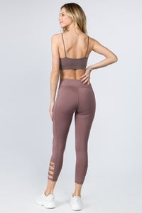 High Waist Ankle Length - Plum Mauve