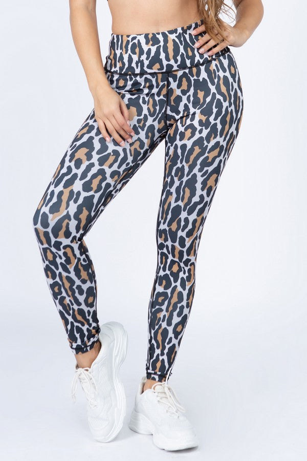 Leopard Workout Leggings - TAN | eBay