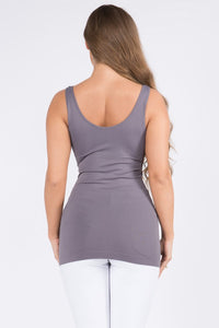 V-Neck Seamless Yoga Top - Purple Gray