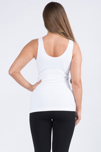V-Neck Seamless Yoga Top - White