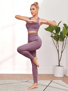 Chaturanga Bra and Legging Set - Mauve Purple